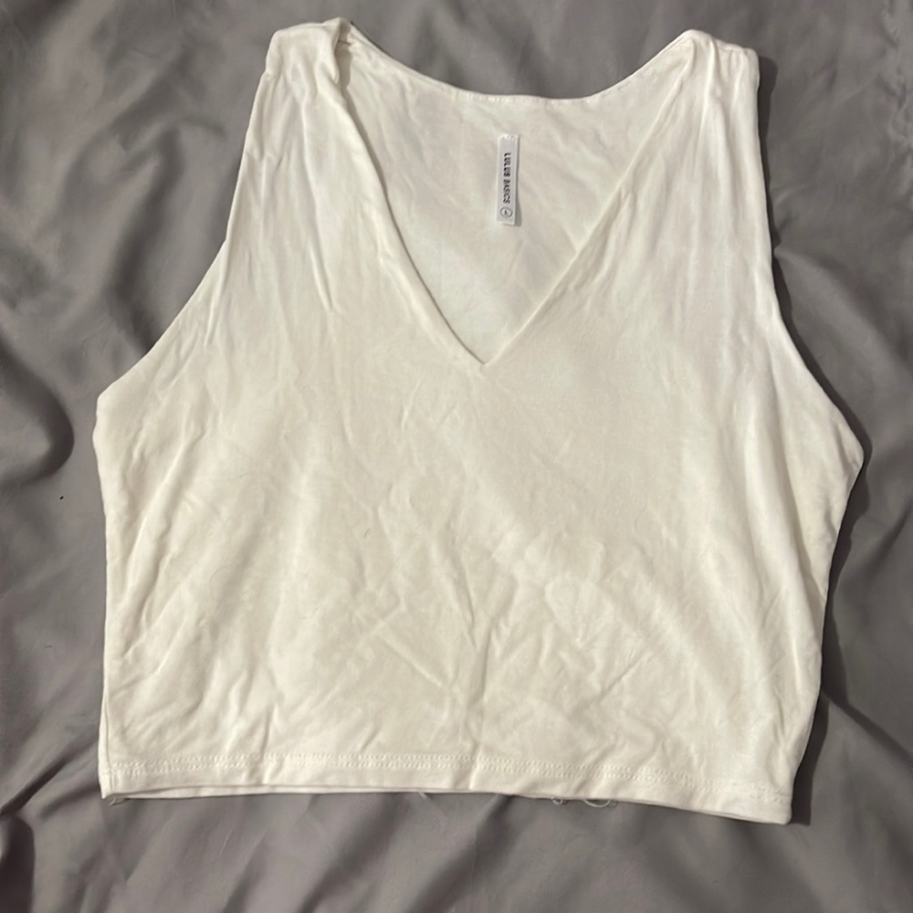 Ivory crop top, lulus basics, washed but never worn, EUC